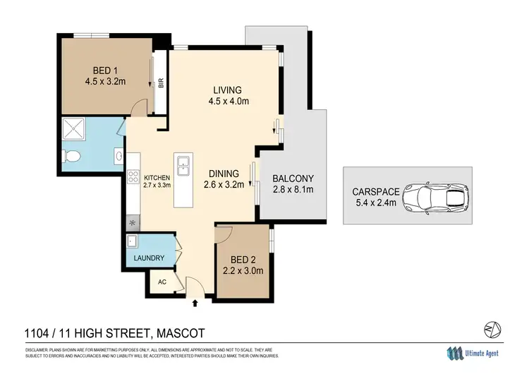 Floorplan of Homely apartment listing, 1104/111 High Street, Mascot NSW 2020
