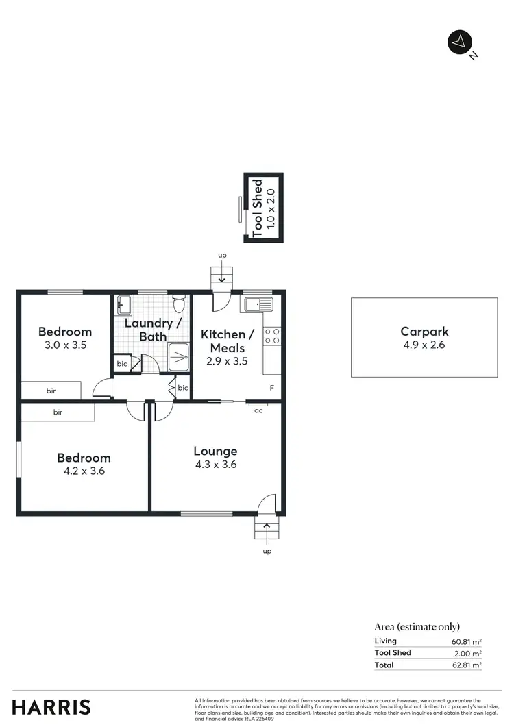 Floorplan of Homely unit listing, 3/6 Kent Road, Keswick SA 5035