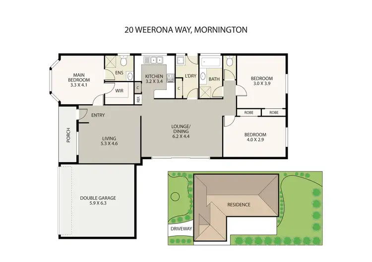 Floorplan of Homely house listing, 20 Weerona Way, Mornington VIC 3931