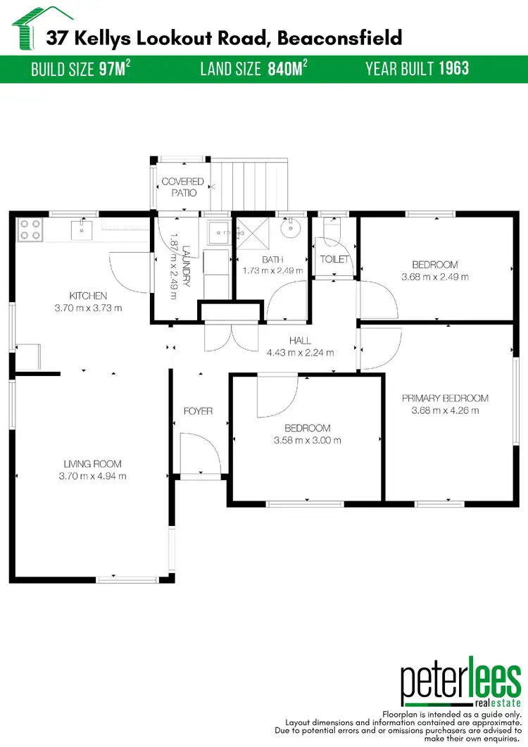 Floorplan of Homely house listing, 37 Kellys Lookout Road, Beaconsfield TAS 7270