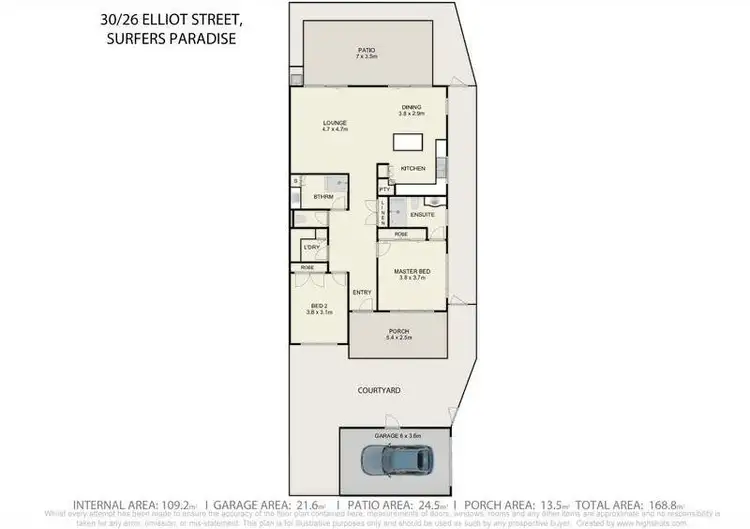 Floorplan of Homely townhouse listing, 30/26 Elliott Street, Isle of Capri QLD 4217