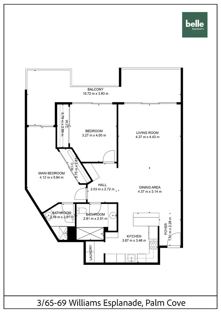 Floorplan of Homely apartment listing, 3/65-69 Williams Esplanade, Palm Cove QLD 4879