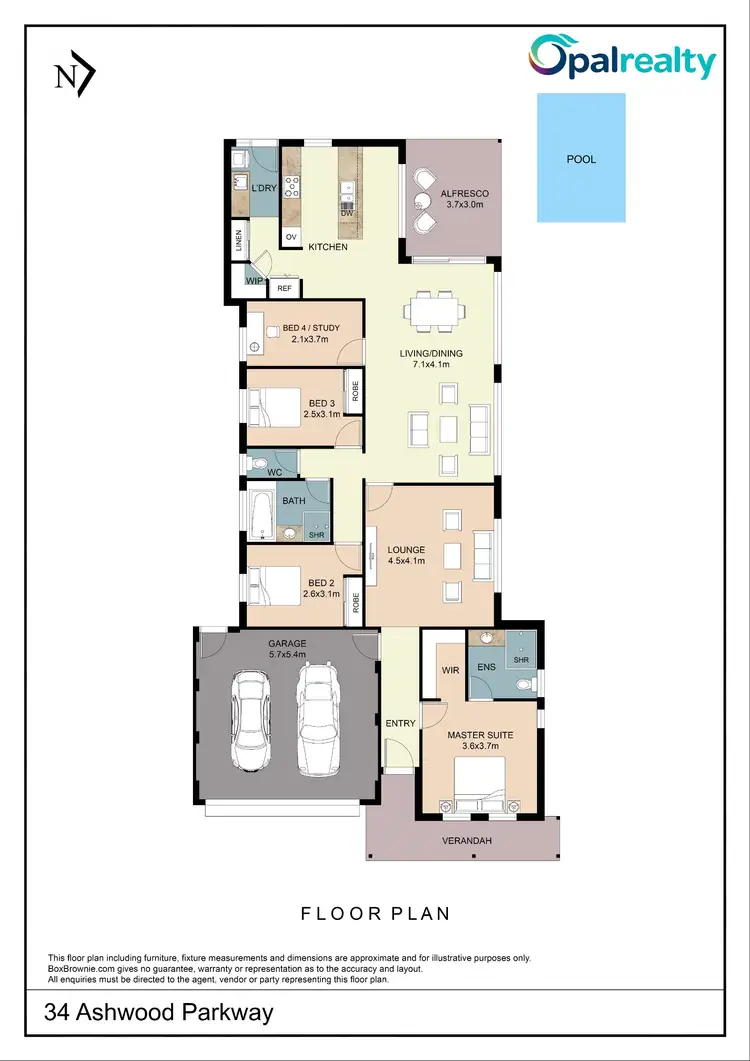 Floorplan of Homely house listing, 34 Ashwood Parkway, Lakelands WA 6180