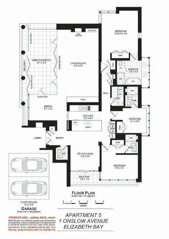 Floorplan of Homely apartment listing, 5/1 Onslow Avenue, Elizabeth Bay NSW 2011