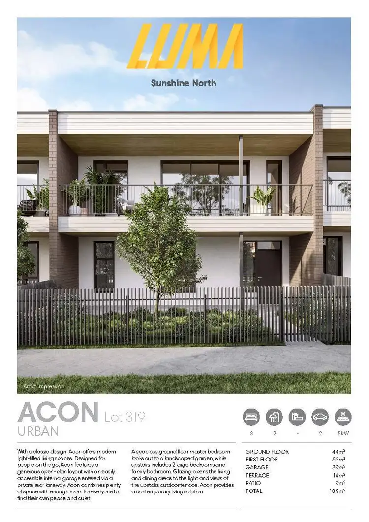 Floorplan of Homely townhouse listing, Lot 319/247 St Albans Road, Sunshine North VIC 3020