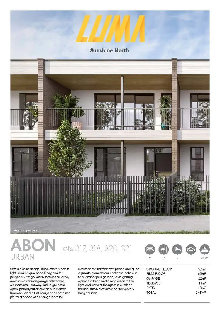 Floorplan of Homely townhouse listing, Lot 320/247 St Albans Road, Sunshine North VIC 3020