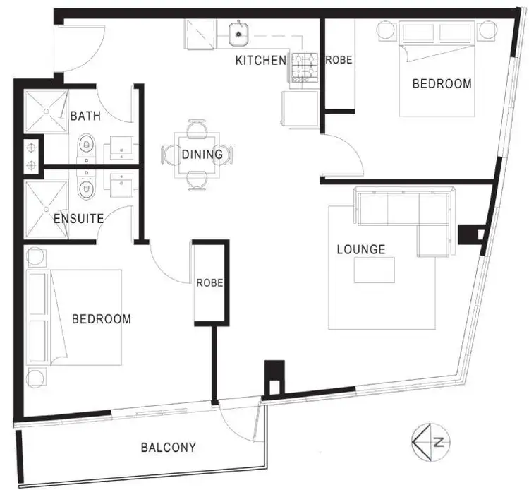 Floorplan of Homely apartment listing, 2302/8 Exploration Lane, Melbourne VIC 3000