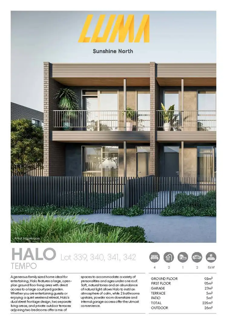 Floorplan of Homely townhouse listing, Lot 339/247 St Albans Road, Sunshine North VIC 3020