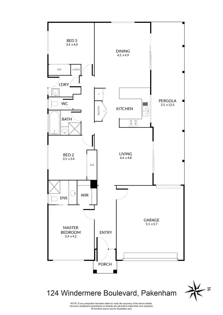Floorplan of Homely house listing, 124 Windermere Boulevard, Pakenham VIC 3810