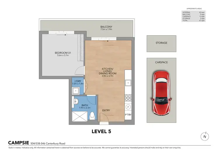 Floorplan of Homely apartment listing, 504/538-546 Canterbury Road, Campsie NSW 2194
