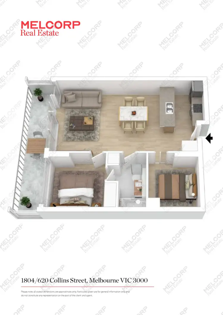 Floorplan of Homely apartment listing, 1804/620 Collins Street, Melbourne VIC 3000