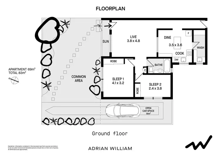 Floorplan of Homely apartment listing, 2/27-29 Pile Street, Marrickville NSW 2204