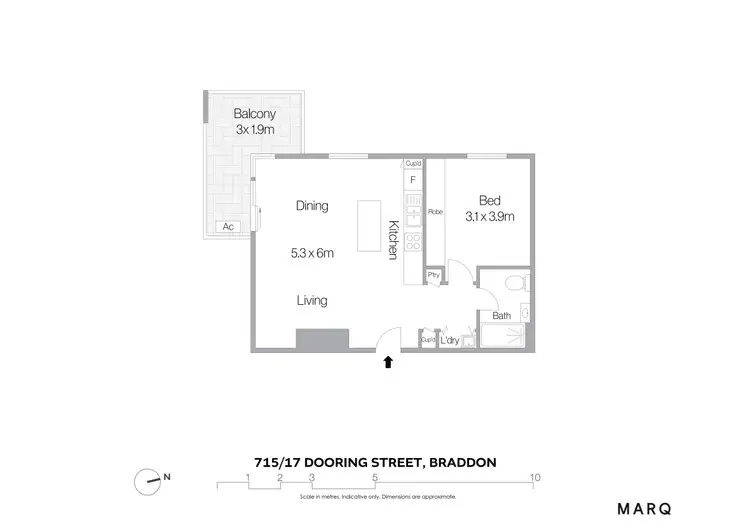 Floorplan of Homely apartment listing, 715/17 Dooring Street, Braddon ACT 2612