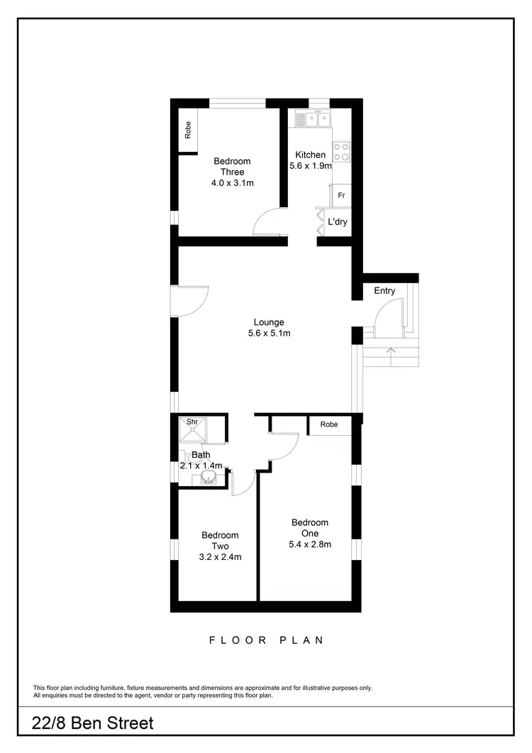 Floorplan of Homely apartment listing, 22/8 Ben Street, Goulburn NSW 2580
