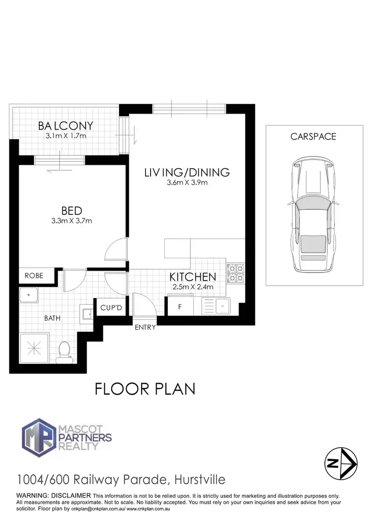 Floorplan of Homely apartment listing, 1004/600 Railway Parade, Hurstville NSW 2220