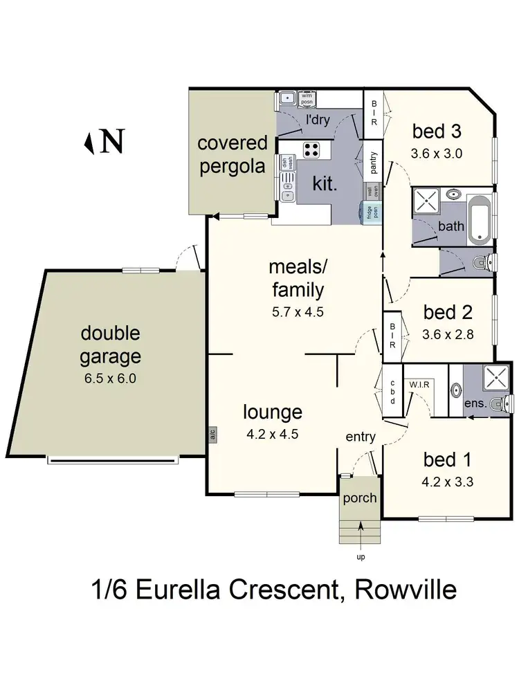 Floorplan of Homely unit listing, 1/6 Eurella Crescent, Rowville VIC 3178