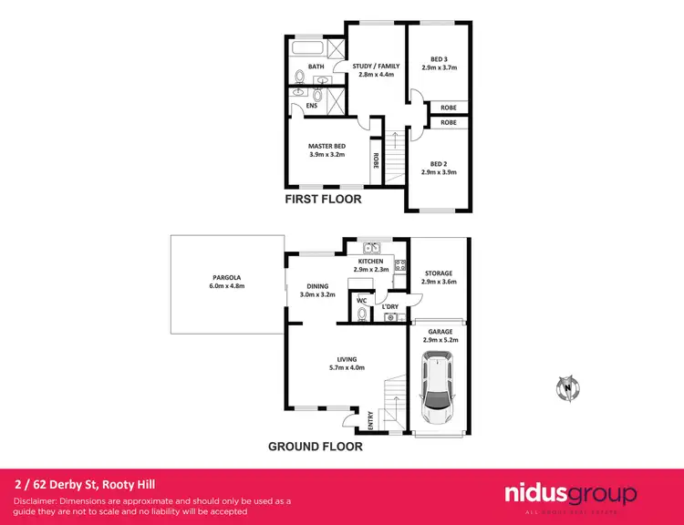 Floorplan of Homely townhouse listing, 2/62 Derby Street, Rooty Hill NSW 2766