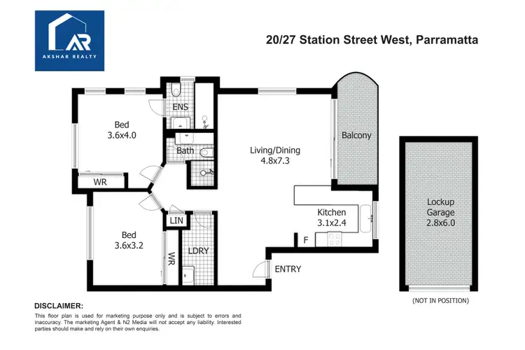 Floorplan of Homely apartment listing, 20/27 Station Street West, Parramatta NSW 2150
