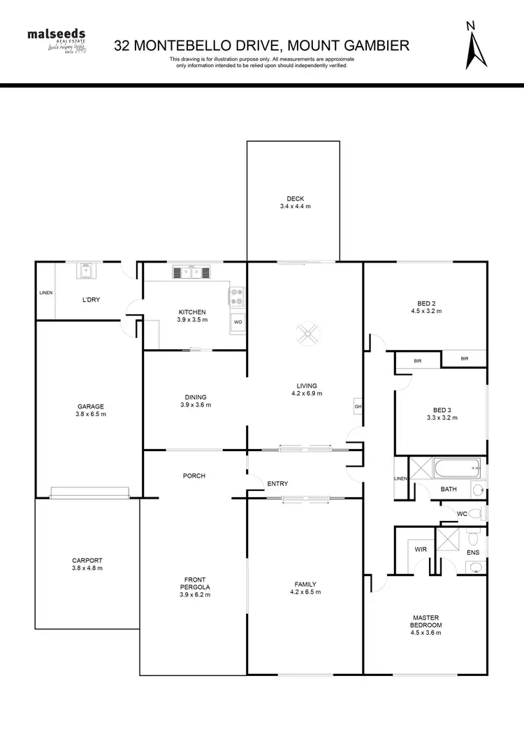 Floorplan of Homely house listing, 32 Montebello Drive, Mount Gambier SA 5290