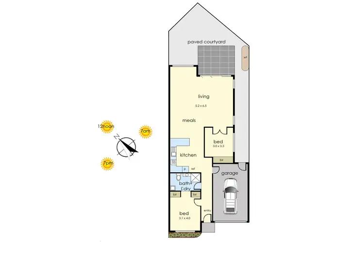 Floorplan of Homely townhouse listing, 2/2C Bellevue Crescent, Seaford VIC 3198