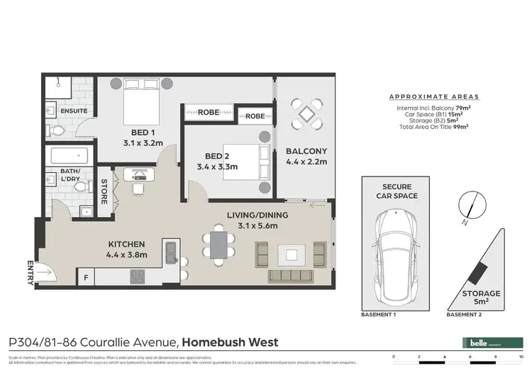Floorplan of Homely apartment listing, P304/81-86 Courallie Avenue, Homebush West NSW 2140