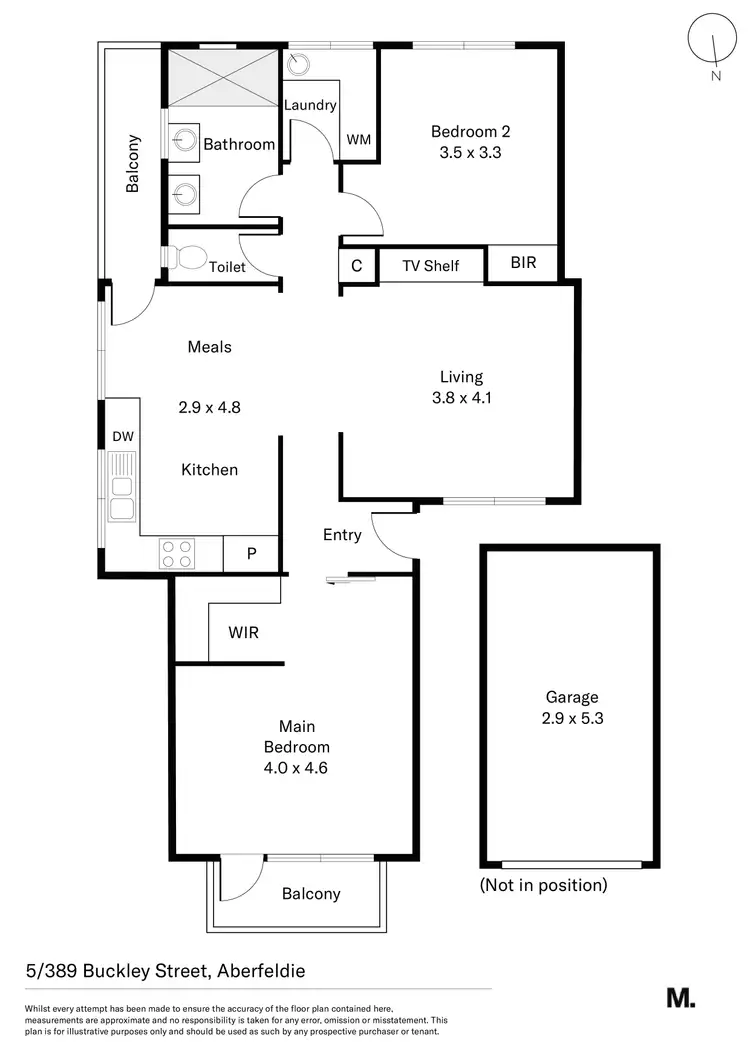 Floorplan of Homely apartment listing, 5/389 Buckley Street, Aberfeldie VIC 3040