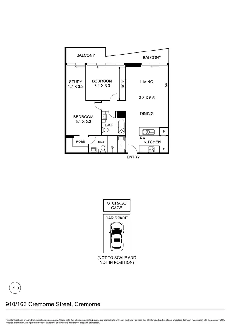 Floorplan of Homely apartment listing, 910/163 Cremorne Street, Richmond VIC 3121