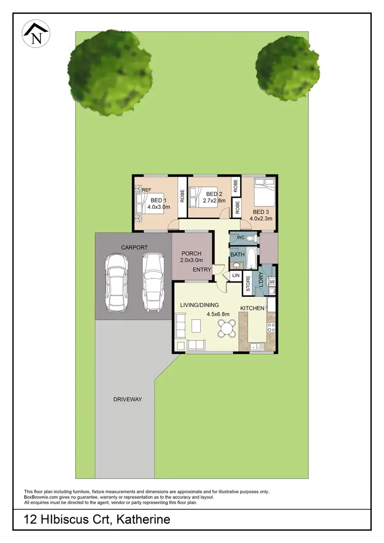 Floorplan of Homely house listing, 12 Hibiscus Court, Katherine NT 850
