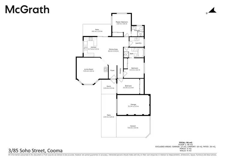 Floorplan of Homely townhouse listing, 3/85 Soho Street, Cooma NSW 2630