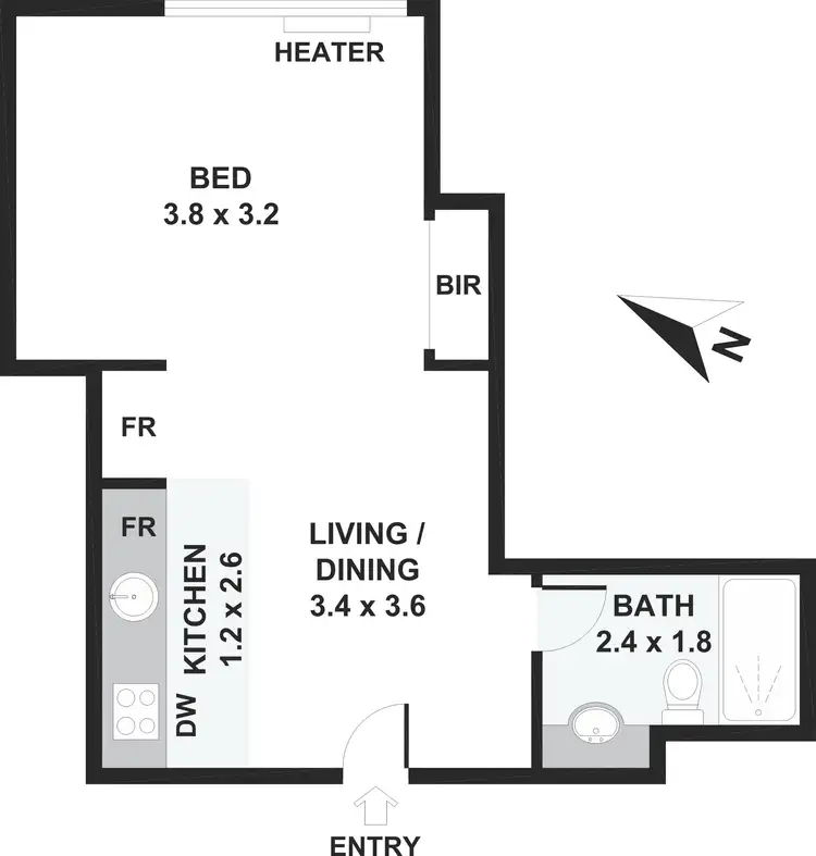 Floorplan of Homely apartment listing, 204/182 Collins Street, Melbourne VIC 3000