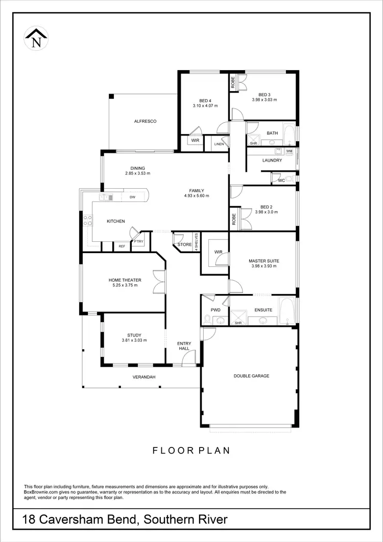 Floorplan of Homely house listing, 18 Caversham Bend, Southern River WA 6110