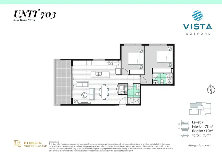 Floorplan of Homely apartment listing, Level 7/703/8-10 Moore Street, Gosford NSW 2250