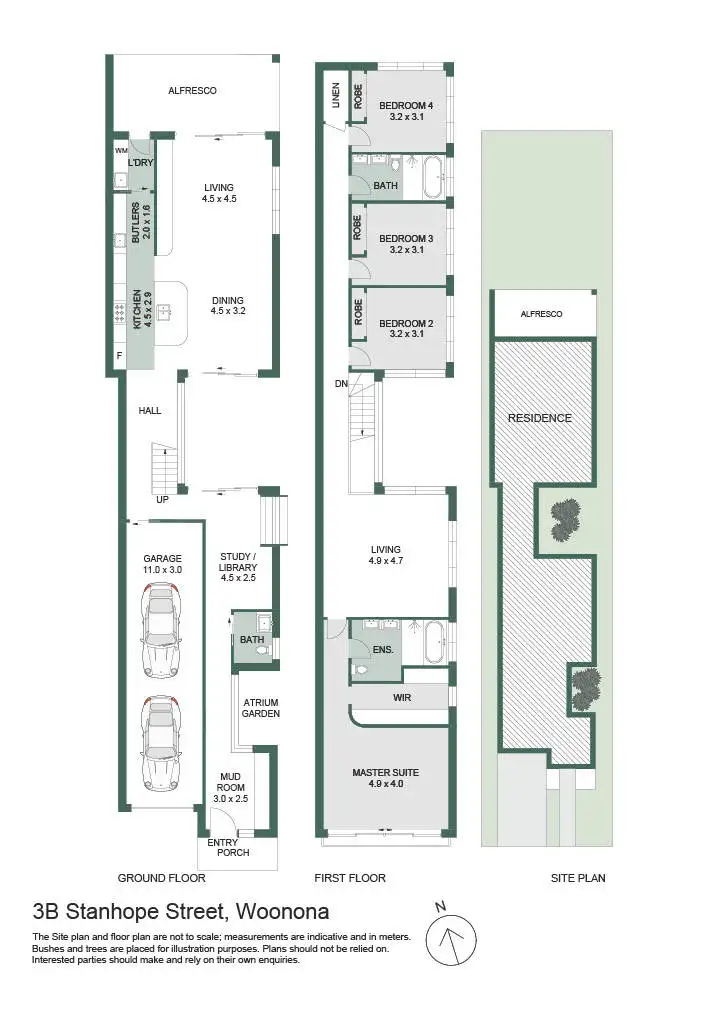 Floorplan of Homely semi-detached listing, 3B Stanhope Street, Woonona NSW 2517