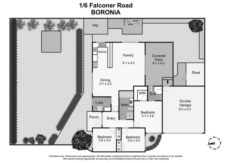 Floorplan of Homely unit listing, 1/6 Falconer Road, Boronia VIC 3155