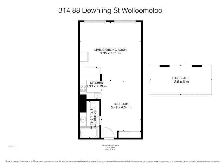 Floorplan of Homely apartment listing, 314/88 Dowling Street, Woolloomooloo NSW 2011