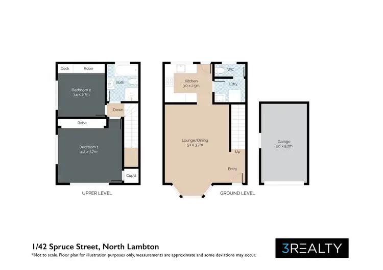 Floorplan of Homely townhouse listing, 1/42 Spruce Street, North Lambton NSW 2299