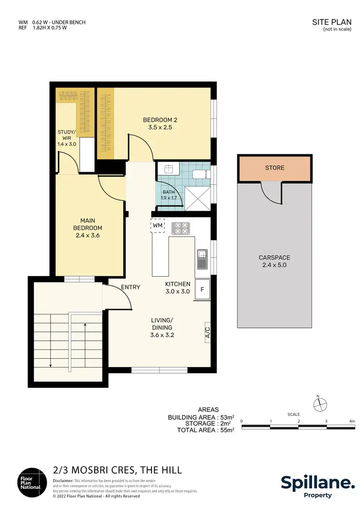Floorplan of Homely unit listing, 2/3 Mosbri Crescent, The Hill NSW 2300