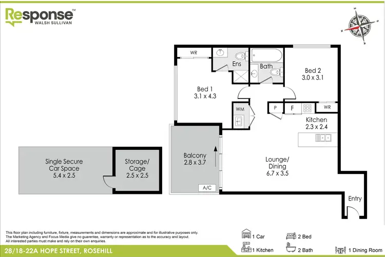 Floorplan of Homely apartment listing, 28/18-22A Hope Street, Rosehill NSW 2142