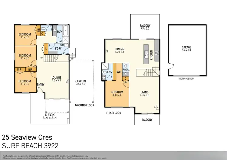 Floorplan of Homely house listing, 25 Seaview Crescent, Surf Beach VIC 3922