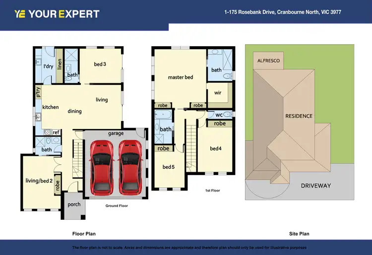 Floorplan of Homely townhouse listing, 1/175 Rosebank Drive, Cranbourne North VIC 3977