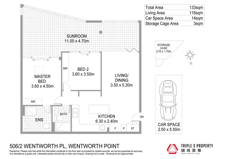 Floorplan of Homely apartment listing, 506/2 Wentworth Place, Wentworth Point NSW 2127