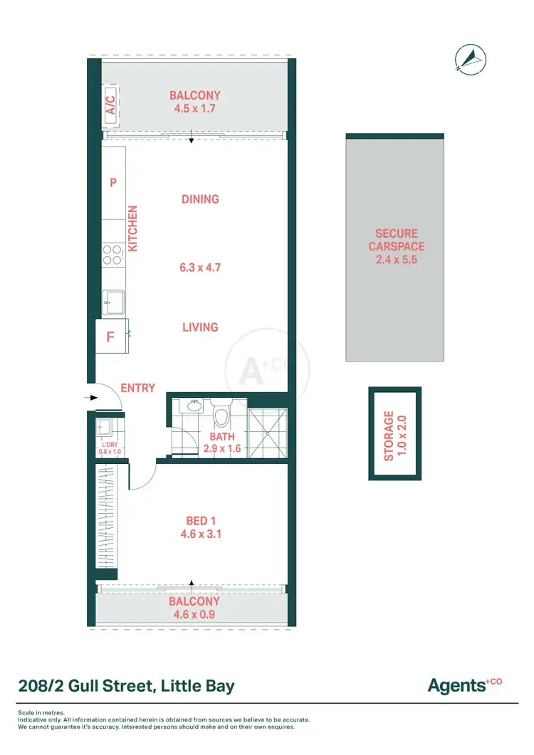 Floorplan of Homely apartment listing, 208/2 Gull Street, Little Bay NSW 2036