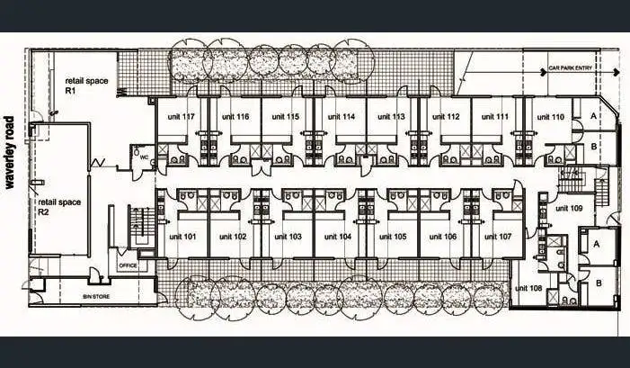 Floorplan of Homely studio listing, 107/141 Waverley Road, Malvern East VIC 3145