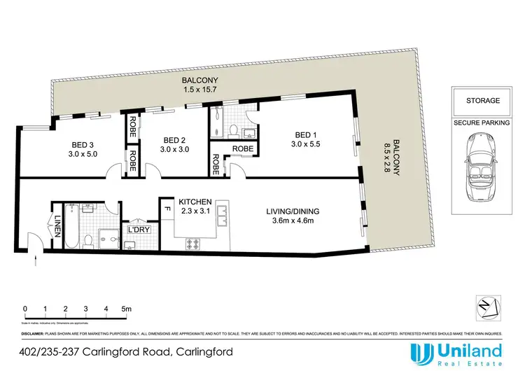 Floorplan of Homely apartment listing, 402/235-237 Carlingford Road, Carlingford NSW 2118