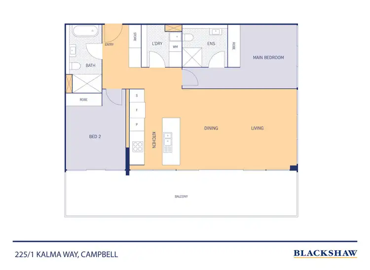 Floorplan of Homely apartment listing, 225/1 Kalma Way, Campbell ACT 2612