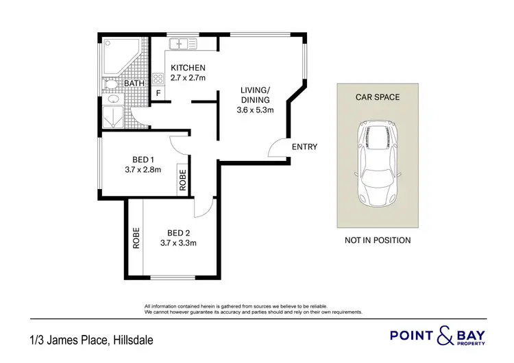 Floorplan of Homely apartment listing, 1/3 James Place, Hillsdale NSW 2036