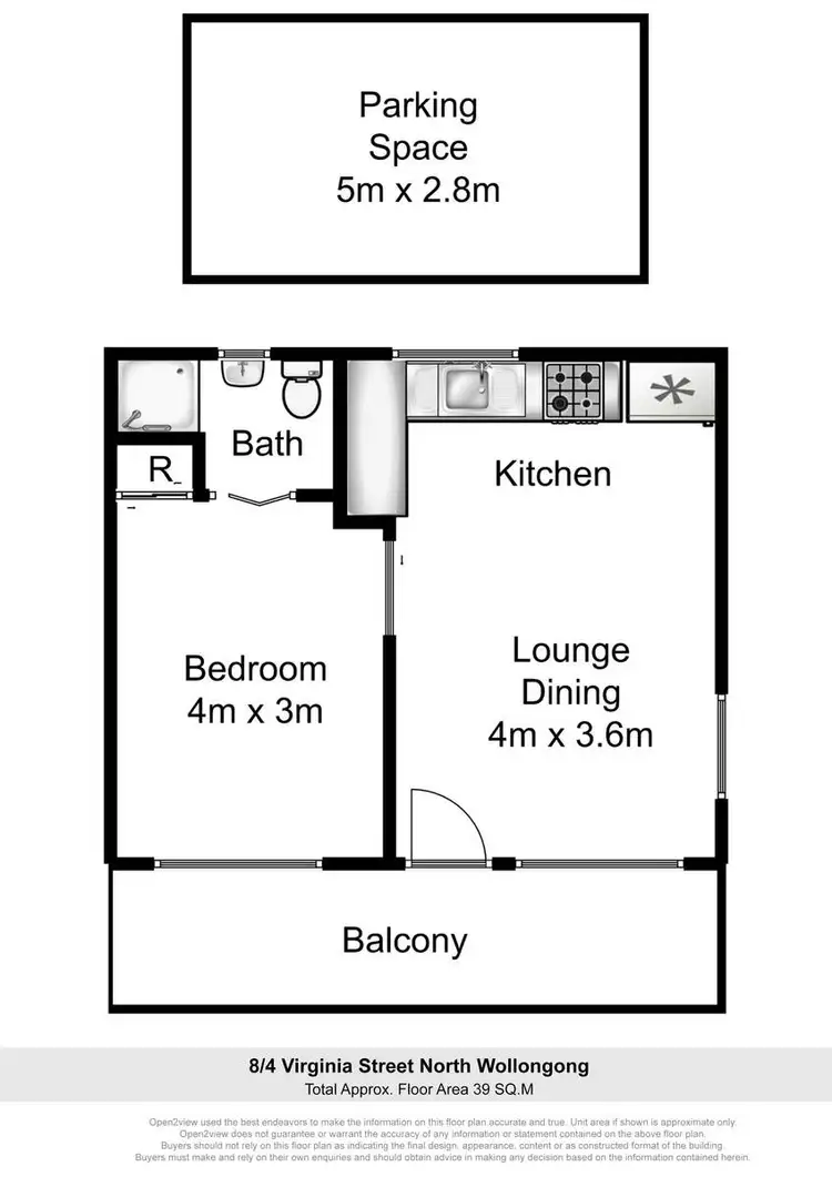 Floorplan of Homely unit listing, 8/4 Virginia Street, North Wollongong NSW 2500