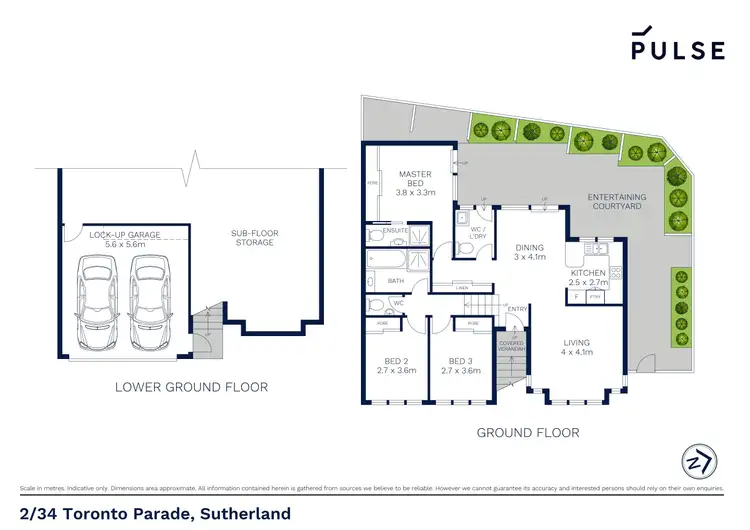 Floorplan of Homely townhouse listing, 2/34 Toronto Parade, Sutherland NSW 2232