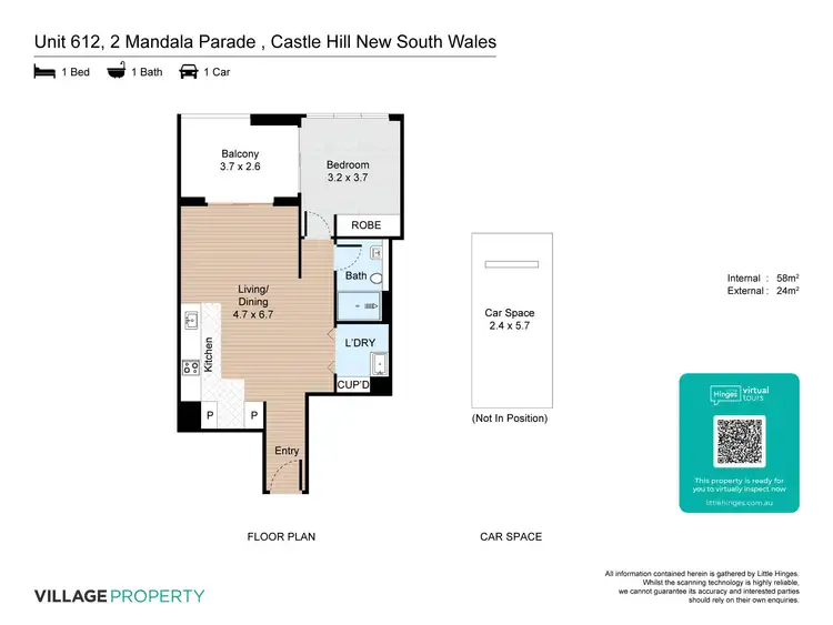 Floorplan of Homely apartment listing, 612/2 Mandala Parade, Castle Hill NSW 2154