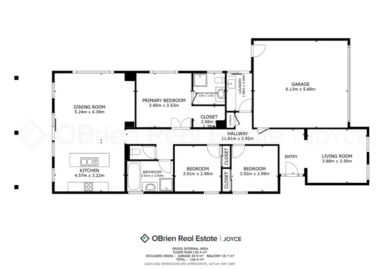 Floorplan of Homely house listing, 1B Boston Court, Wangaratta VIC 3677